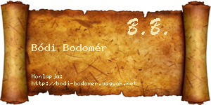 Bódi Bodomér névjegykártya